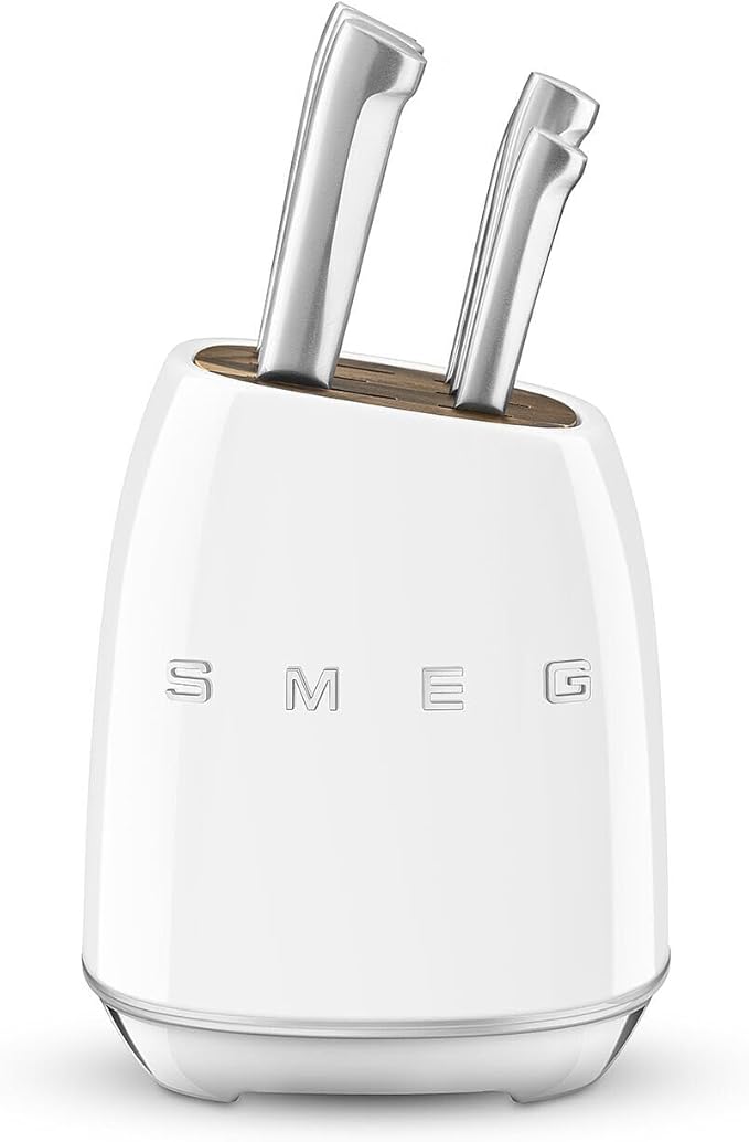 SMEG Retro Tasarım Standlı Çelik Bıçak Seti (6 Parça) - Kullanım Görseli