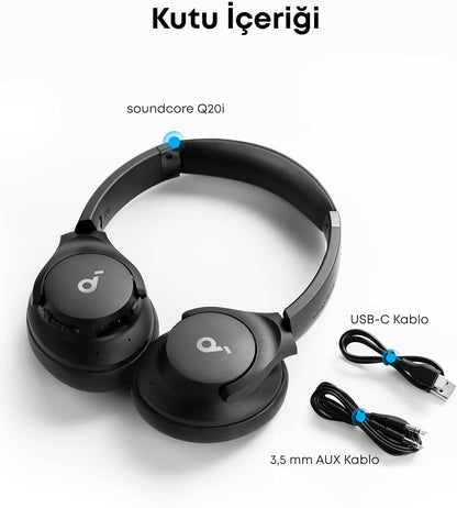 Soundcore Q20i Kulak Üstü Bluetooth Kulaklık, Hibrit Akti... - Yan Görünüm