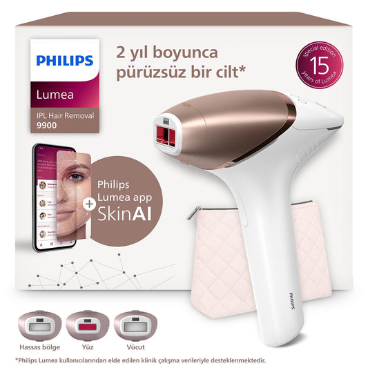 Philips Lumea 9900 Serisi BRI953/01 IPL Tüy Alma Cihazı - SkinAI, Vücut/Yüz/Bikini, 3 Başlık + Çanta - Ön Görünüm