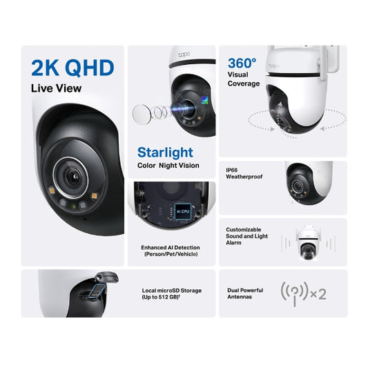 Tapo C520WS Wi-Fi Güvenlik Kamerası - Yan Görünüm